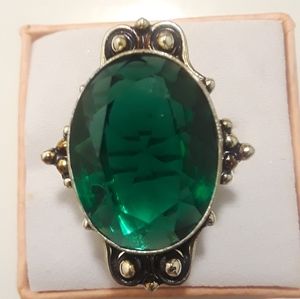925 stamped emerald ring size 6,